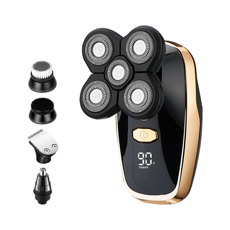 Black 5-in-1 Head Shaver &amp; Grooming Kit - USB Charge