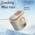Orange Portable Fan for Outdoor, Waist Clip, and Desktop Cooling