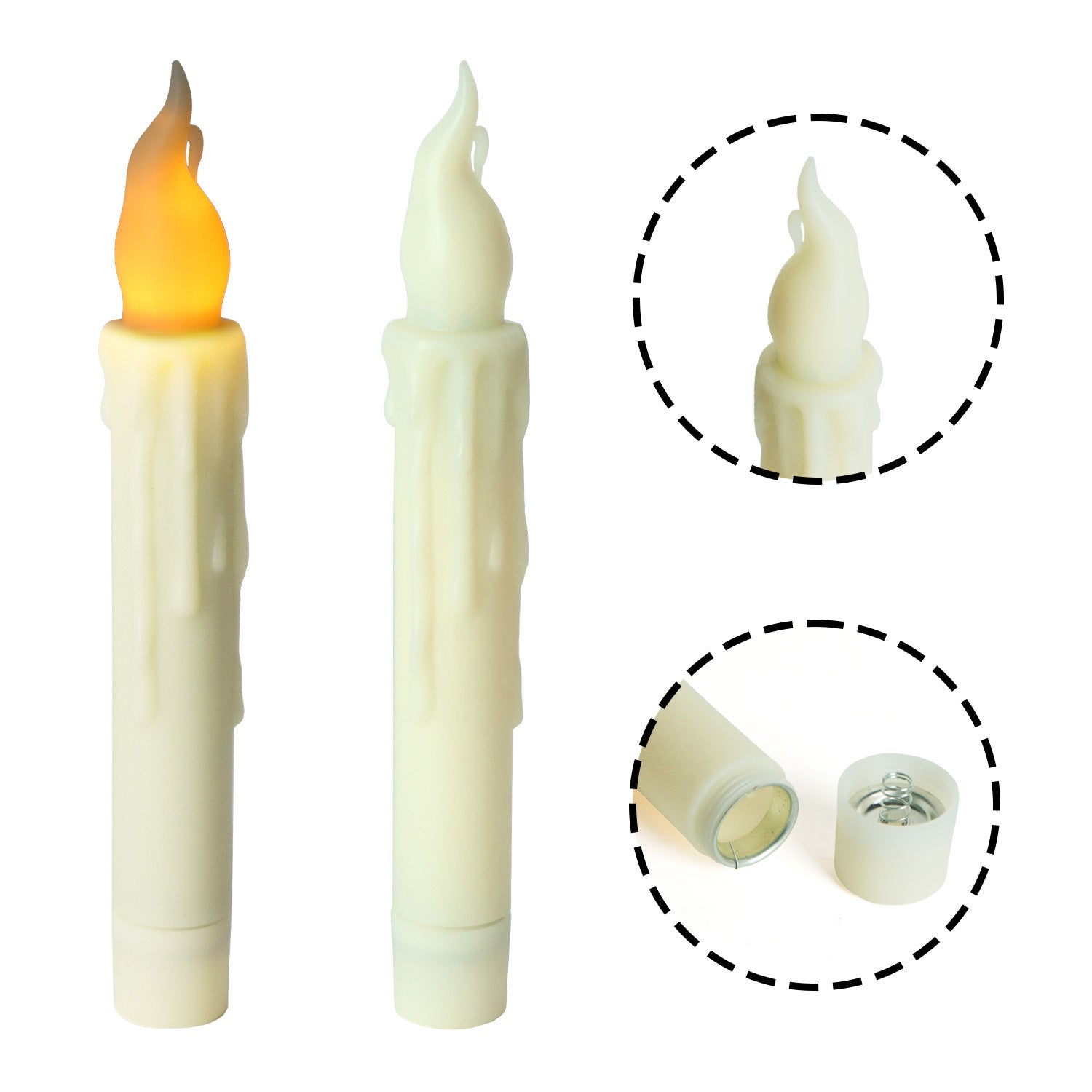 20-Pack LED Taper Candles, Remote, Hooks, & Line