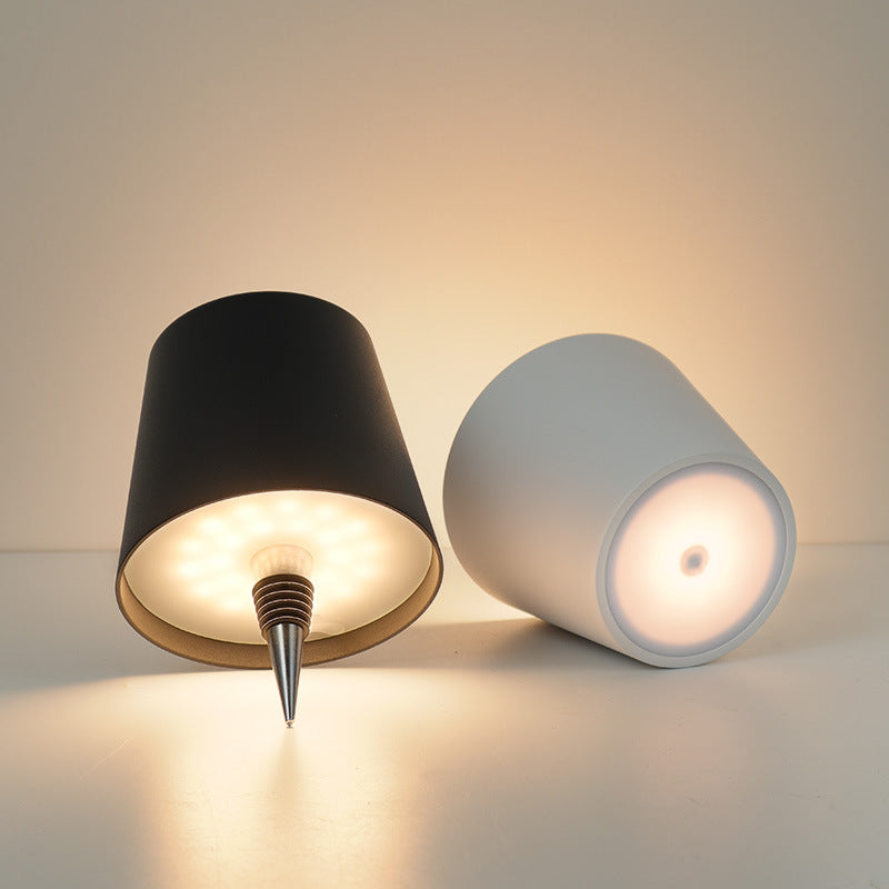White Cordless Tri-Color Wine Bottle LED Lamp