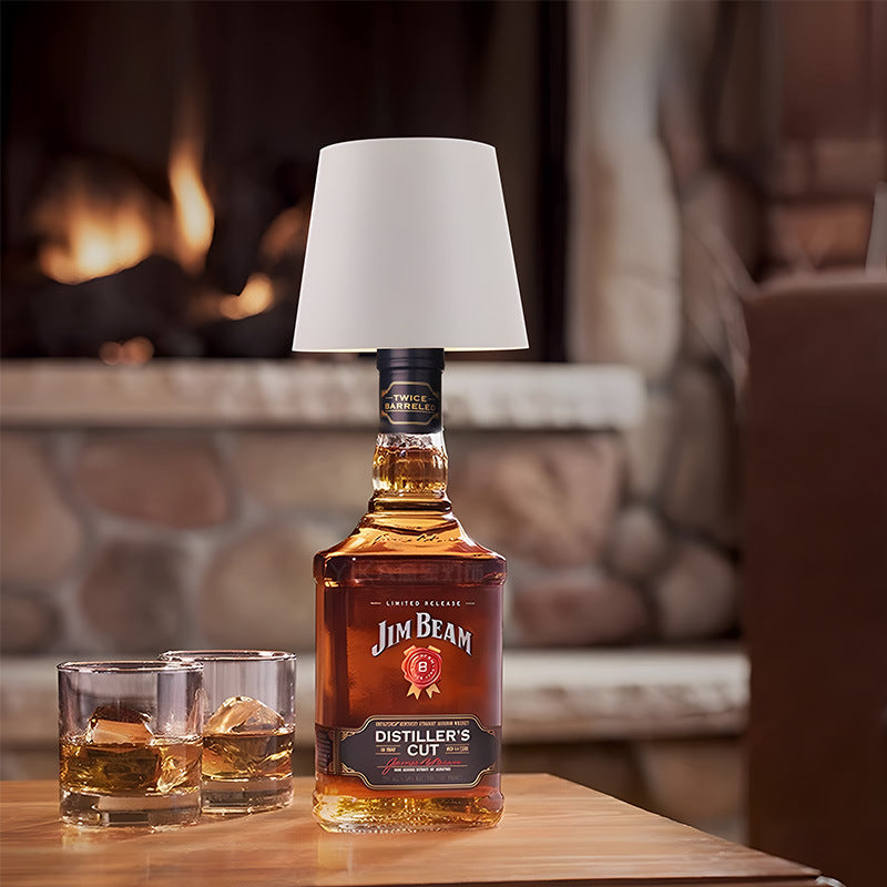 White Cordless Tri-Color Wine Bottle LED Lamp