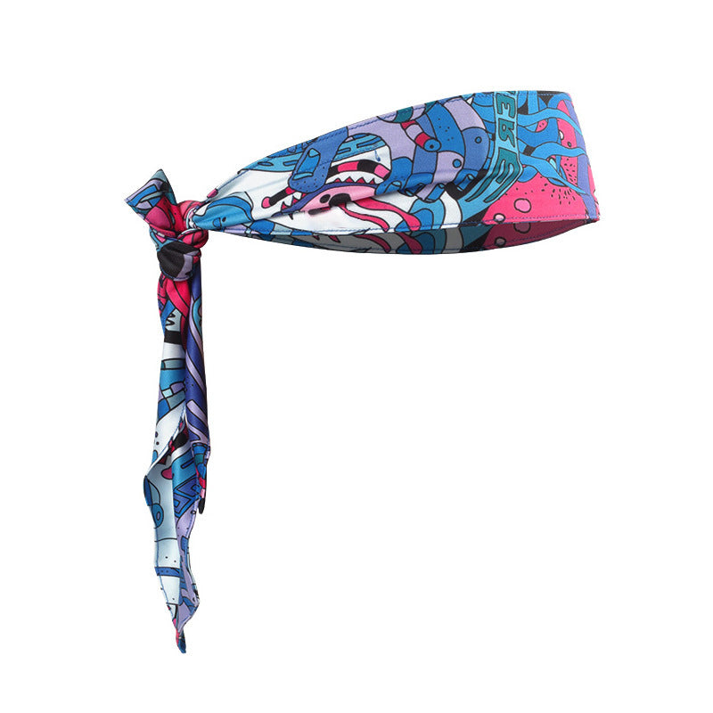 Blue Sports Headband with Removable Bluetooth Speakers