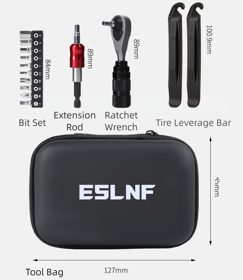 Compact Bicycle Ratchet Tool Kit With Tire Patch