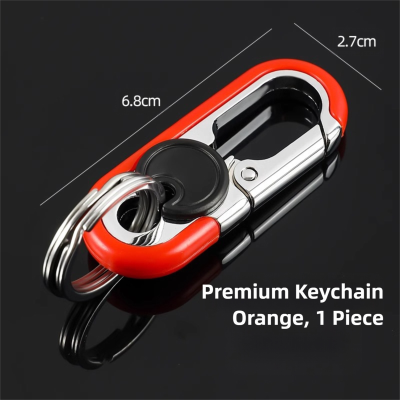 3pc Red Durable Zinc Alloy Carabiner Keychain – Secure Twist Lock &amp; Dual Key Rings