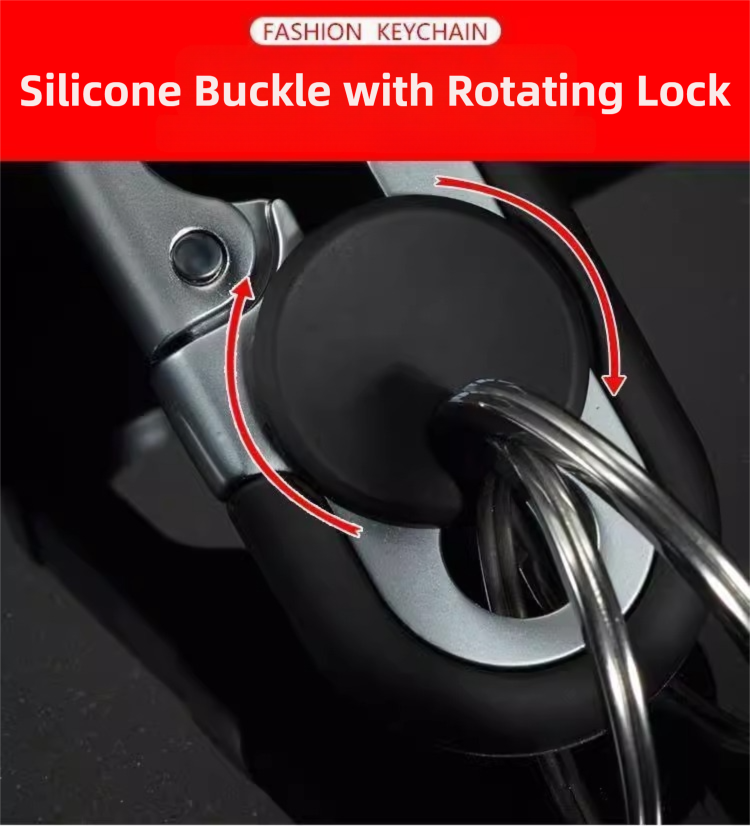 3pc Red Durable Zinc Alloy Carabiner Keychain – Secure Twist Lock & Dual Key Rings