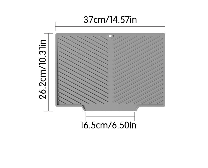 2PC Grey Multi-Use Drain Mat (37x27 cm) – Non-Slip Heat Protection for Dish Drying & Prep