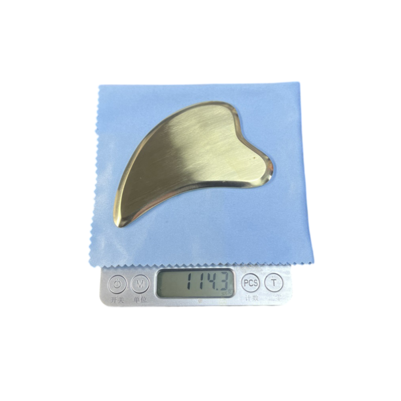 Brass Heart Gua Sha Tool – 4mm Facial Scraper for Lymphatic Drainage &amp; Tension Relief