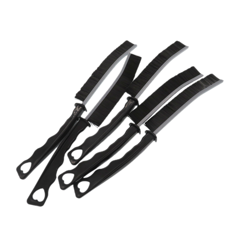 5-Pack Black Hard Bristle Crevice Brush (225 * 16mm) – Multifunctional Gap Cleaner, for Bathroom Household Kitchen Tiles Window Crevice Cleaning