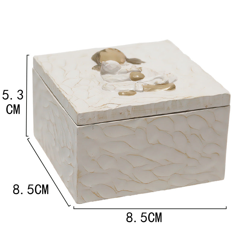 Resin Pet Urn Keepsake Box(8.5*8.5*5.3CM) – Child Hugging Dog Cremation Memorial