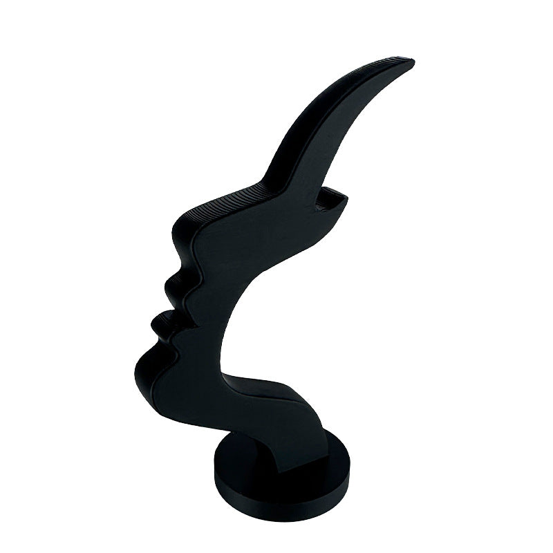 3-Pack Black Abstract Face Eyewear Stand – Sculptural Desk &amp; Nightstand Display (13.7 * 5CM)