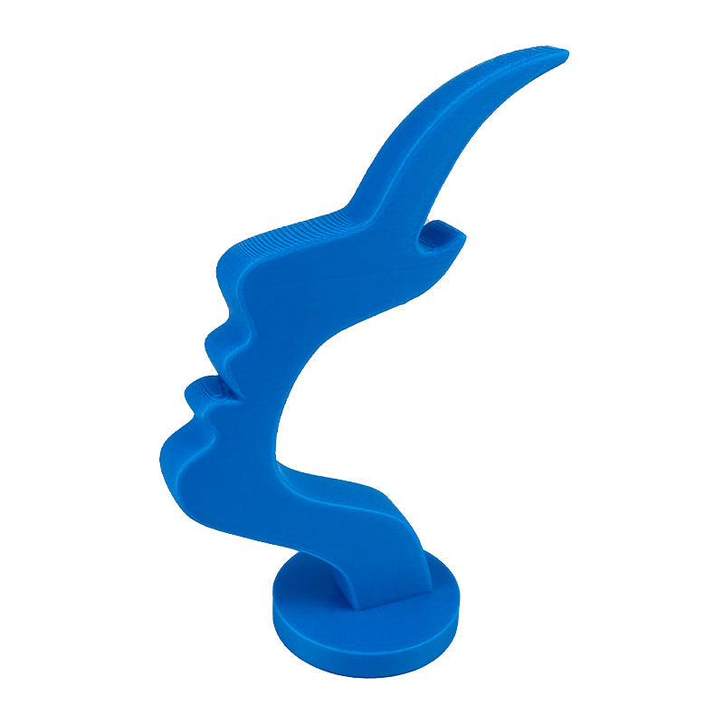 3-Pack Blue Abstract Face Eyewear Stand – Sculptural Desk &amp; Nightstand Display (13.7 * 5CM)