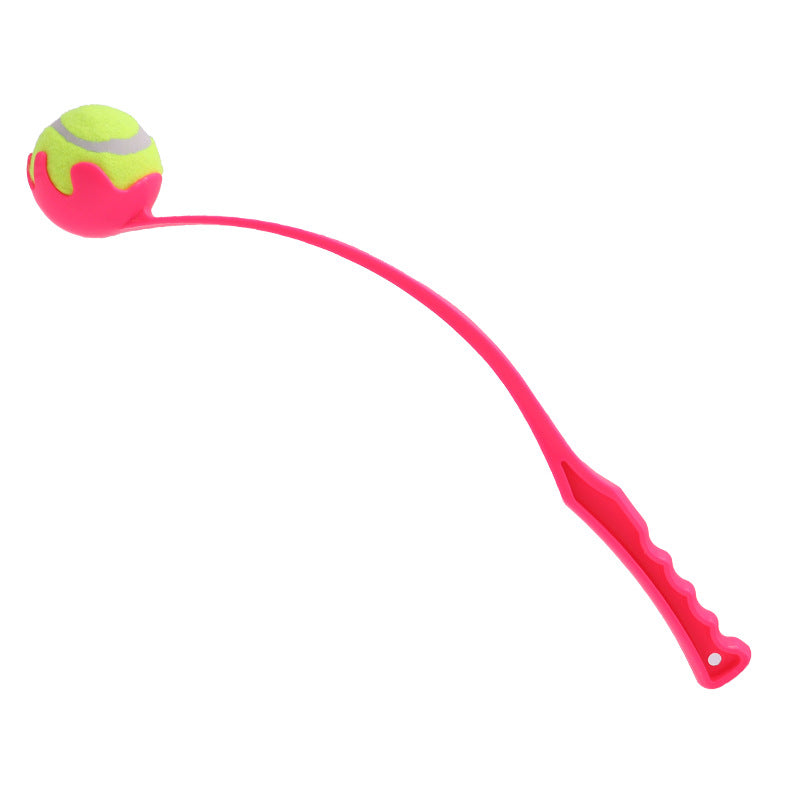 3-Pack Pink PP Dog Tennis Ball Launcher Stick(48 × 8 CM) - Manual Fetch Thrower for Long Distance Outdoor Training &amp; Hands-Free Pickup