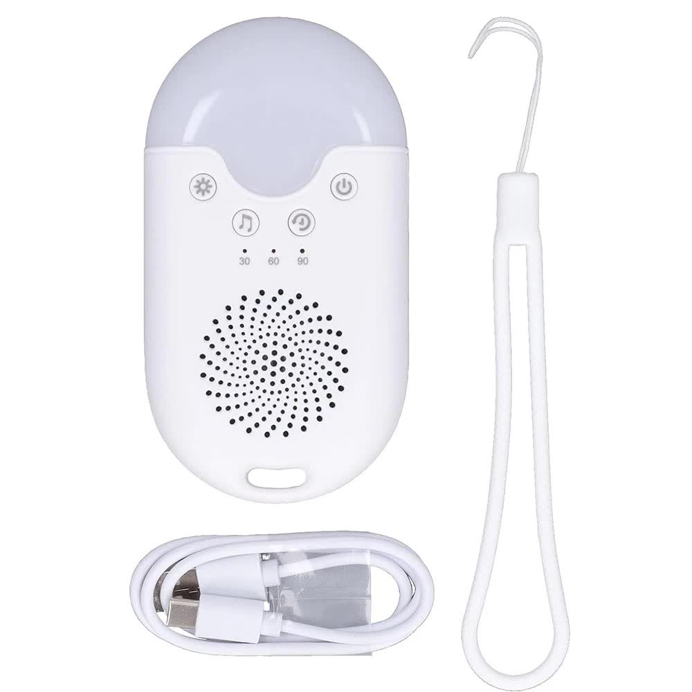 Portable Baby Sleep White Noise Machine(12.5*7*3.5 CM) With Soothing Sounds, RGB Night Light &amp; Auto Timer - USB-C Rechargeable