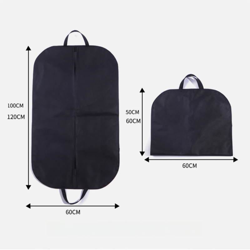 2-Pack Travel Long Dress Garment Carrier Bag Suit Bags(60×100CM) -  Non-Woven Dust Cover, Foldable Hanging Clothes Storage Bag with Reinforced Handle