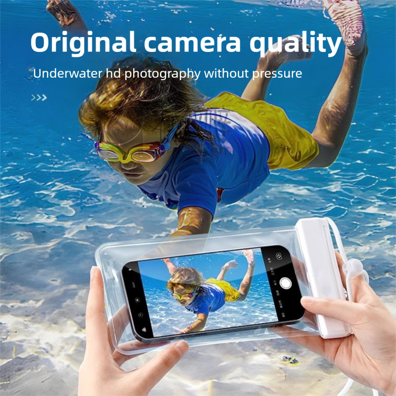 3-PCS White IPX8 Waterproof Phone Pouch(19×11 CM) - Universal Touch Screen & Underwater Photo Case for Swimming, Snorkeling, and Beach