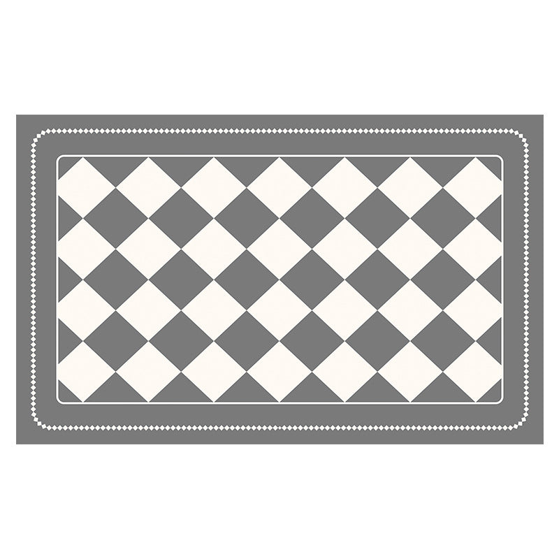 Grey Checkered Design Loofah Texture Shower Mat (40x80cm) - Non-Slip PVC Bathroom Floor Mat, Quick-Draining, Anti-Mould & Massage Pad