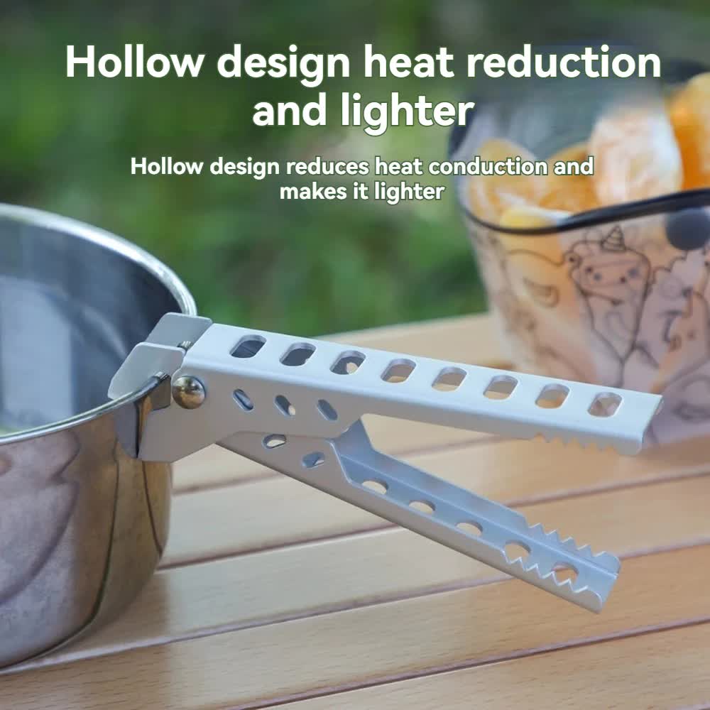 4-Pack Sliver Outdoors Home Alloy Anti-Scald Pot Clip - Ultralight Bowl Grippe for Camping BBQ Microwave Plate Retrieval and Hot Cookware