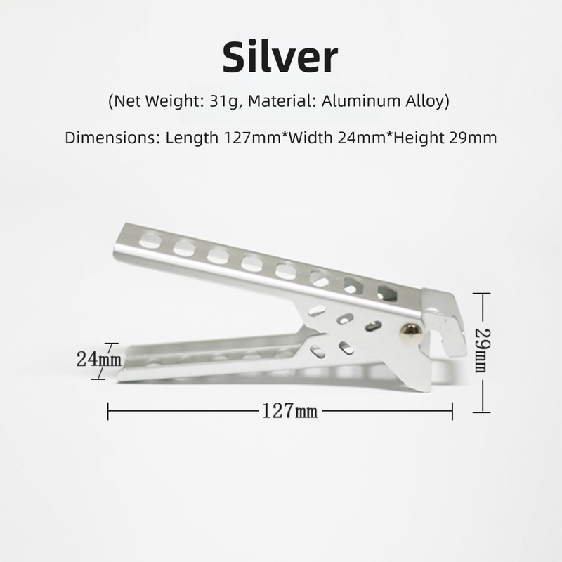 4-Pack Sliver Outdoors Home Alloy Anti-Scald Pot Clip - Ultralight Bowl Grippe for Camping BBQ Microwave Plate Retrieval and Hot Cookware