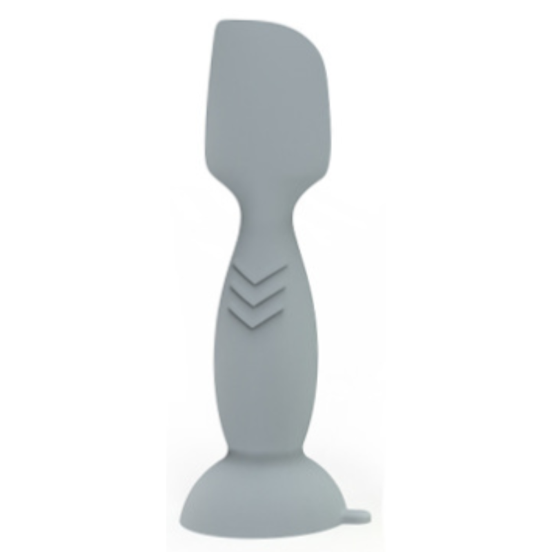 4-Pack Grey Small Silicone Ointment Applicator Spatulas(10 CM x 3.3 CM) - Cream Spreader with Suction Base, Hygienic &amp; Precise
