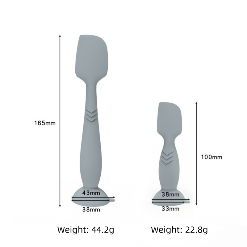 4-Pack Grey Large Silicone Ointment Applicator Spatulas(16.5 CM x 3.8 CM) - Cream Spreader with Suction Base, Hygienic & Precise