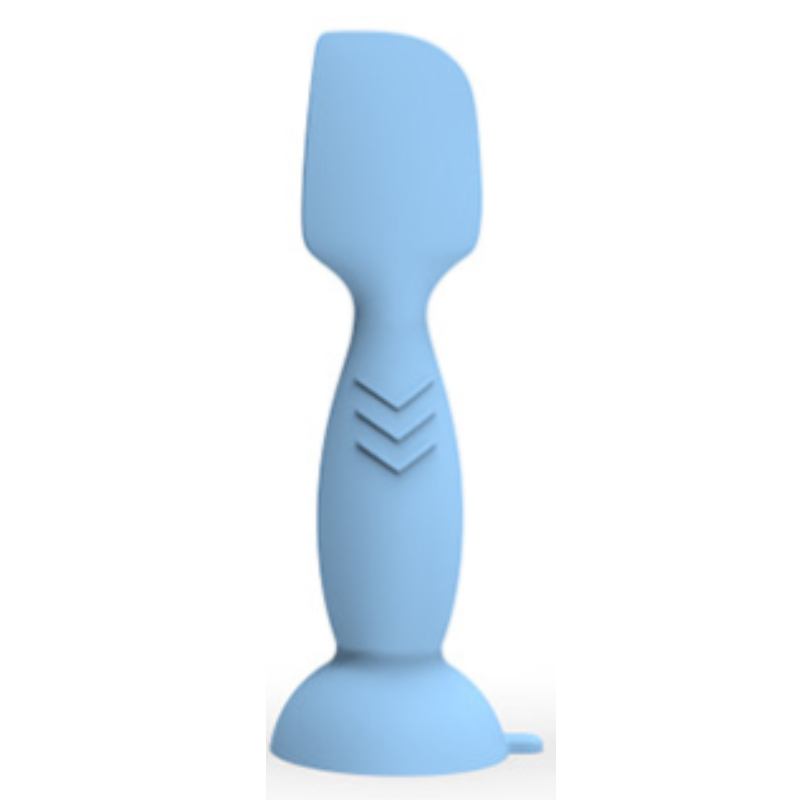 4-Pack Blue Small Silicone Ointment Applicator Spatulas(10 CM x 3.3 CM) - Cream Spreader with Suction Base, Hygienic &amp; Precise