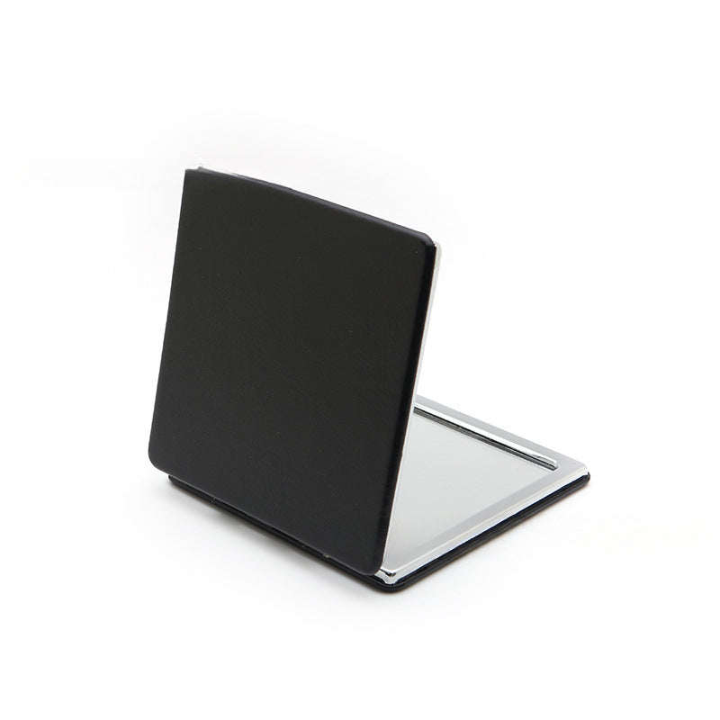 4-Pack Black Jumbo Square Folding Compact Mirror(8X8CM) - Men's Shaving & Women's Makeup Mirror, PU Leather Cover & High-Definition Glass Lens