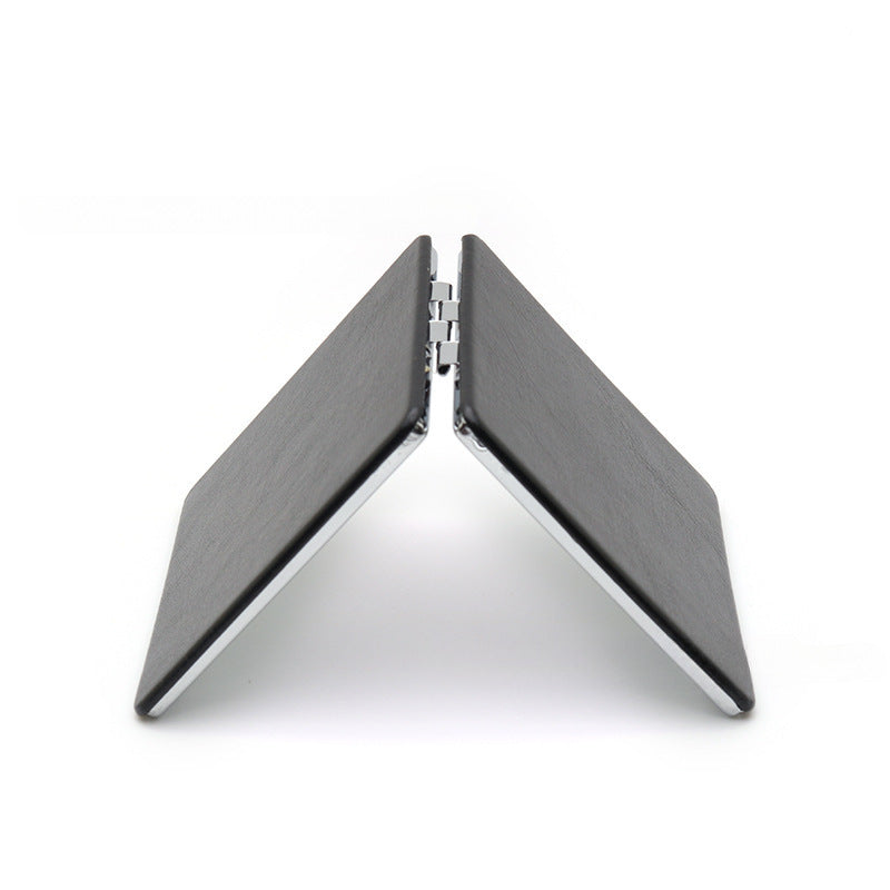 4-Pack Black Jumbo Square Folding Compact Mirror(8X8CM) - Men's Shaving & Women's Makeup Mirror, PU Leather Cover & High-Definition Glass Lens