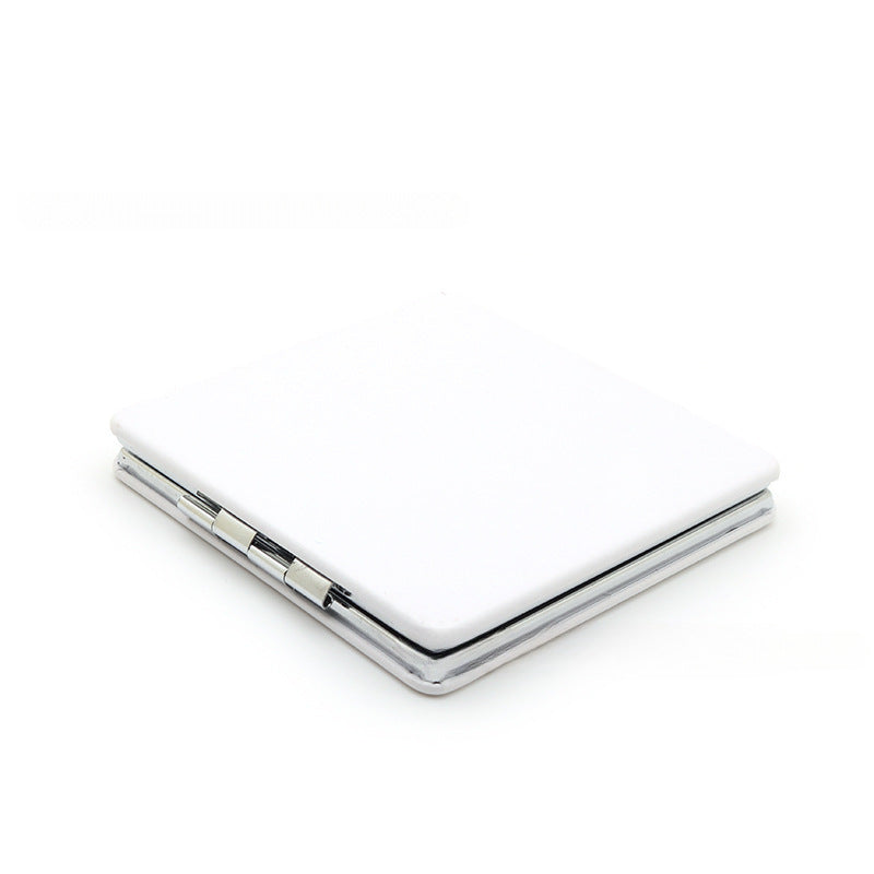 4-Pack White Jumbo Square Folding Compact Mirror(8X8CM) - Men's Shaving & Women's Makeup Mirror, PU Leather Cover & High-Definition Glass Lens