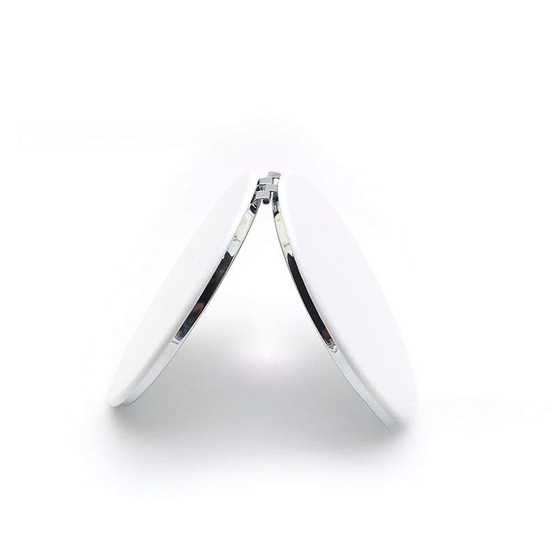 4-Pack White Jumbo Round Portable Makeup Mirror(8x8CM) - Pocket Cosmetic Mirror for Touch-Ups, PU Leather Cover & Metal Frame