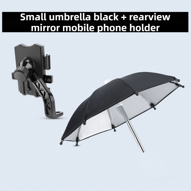 2-Pack Shock-Absorbing and Non-Slip Rearview Mirror Phone Holder with Detachable Mini Umbrella  - , Waterproof &amp; Windproof and Sunshade, 360° rotatable