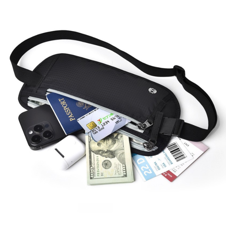 Pink RFID Blocking Slim Anti-Theft Fanny Pack for Outdoor Travel - Hidden Money Belt for Passport, Documents & Cash