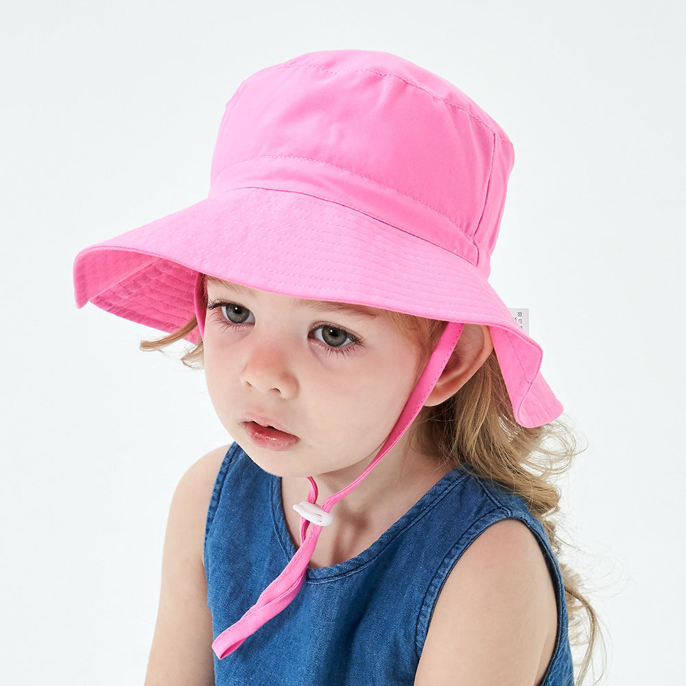 2-Pack Pink Kids Sun Hat and Travel Beach Fisherman Cap(S Size for Head Circumference 48-50) - Breathable UV Protection Cap
