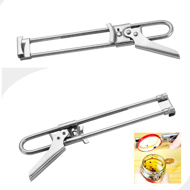 2-Pack Adjustable Stainless Steel Jar Opener and Bottle Cap Remover - Universal Lid Gripper for Sauces and Tough Jar Caps