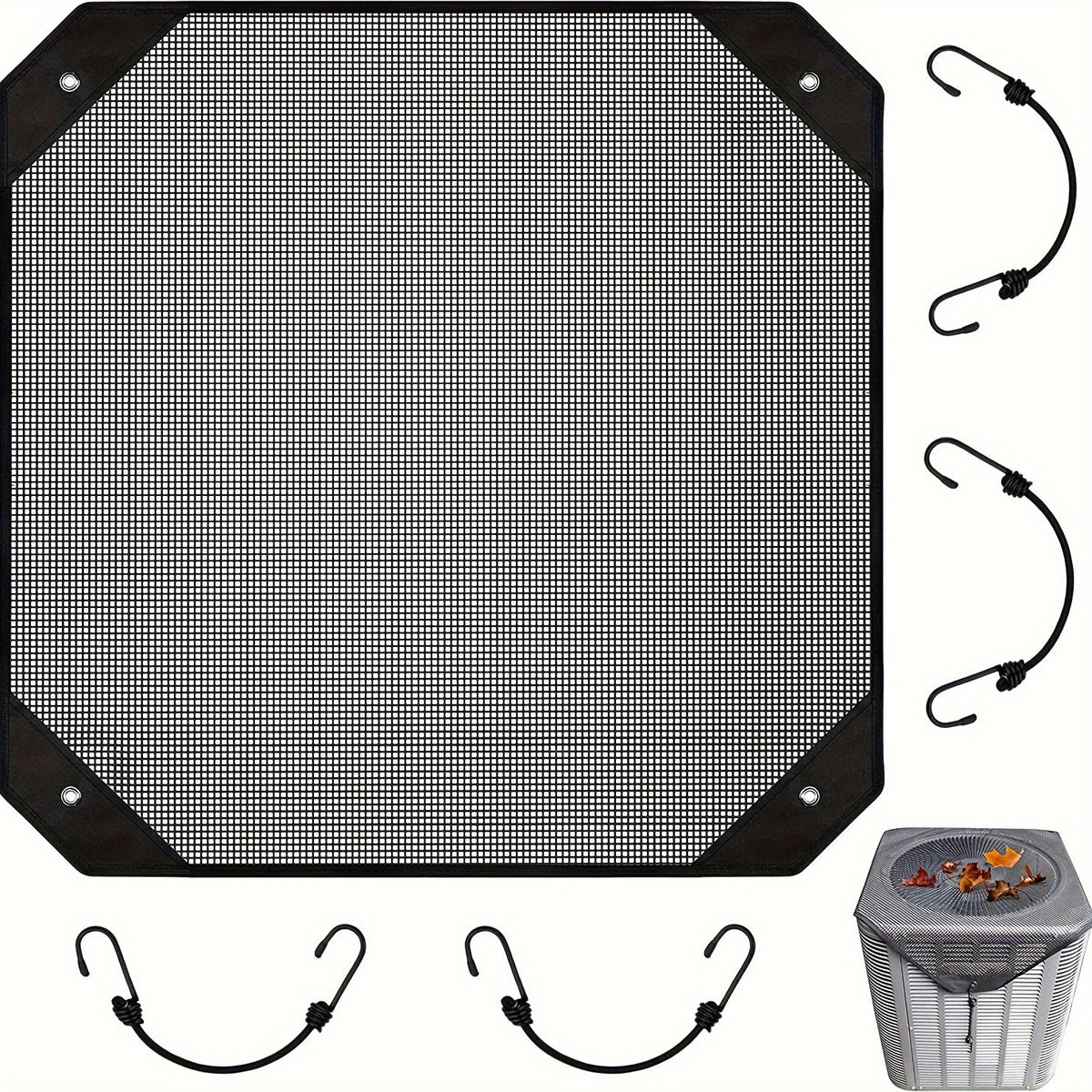 2-Pack Ventilated Resin Mesh Outdoor Air Conditioner Cover(91x91cm / 36x36inch) - Anti-Sun Heat Reduction AC Unit Net for Exterior Use