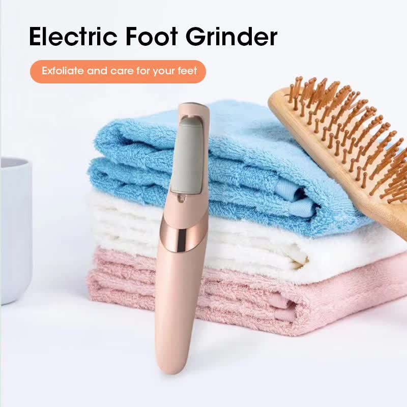 Pink Wireless Electric Foot Grinder With Two Heads - Automatic Pedicure Tool for Removing Callus and Dead Skin, Portable Small Handheld Design & USB Rechargeable
