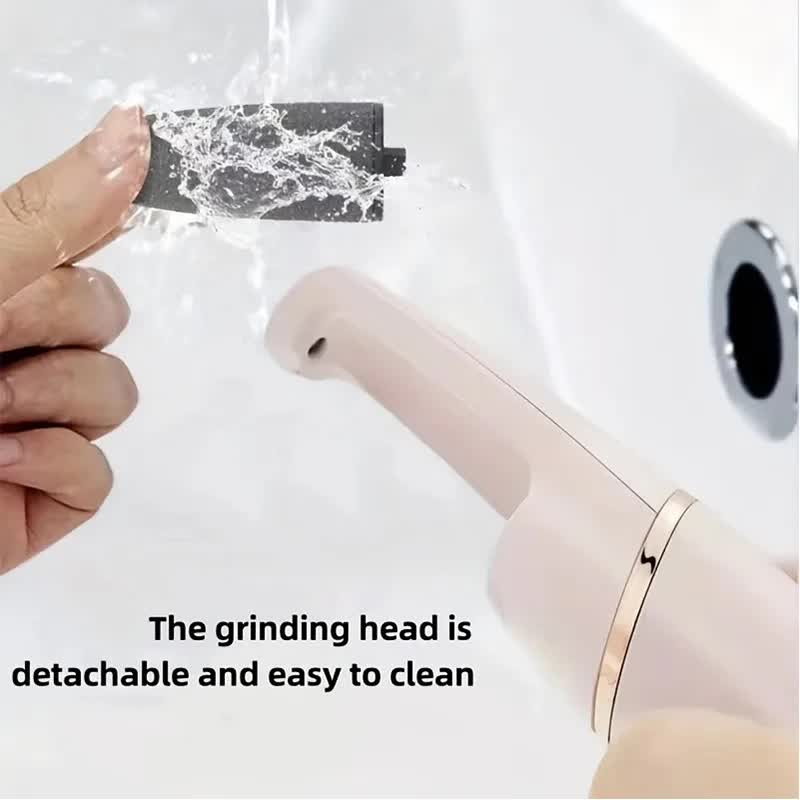 Pink Wireless Electric Foot Grinder With Two Heads - Automatic Pedicure Tool for Removing Callus and Dead Skin, Portable Small Handheld Design & USB Rechargeable