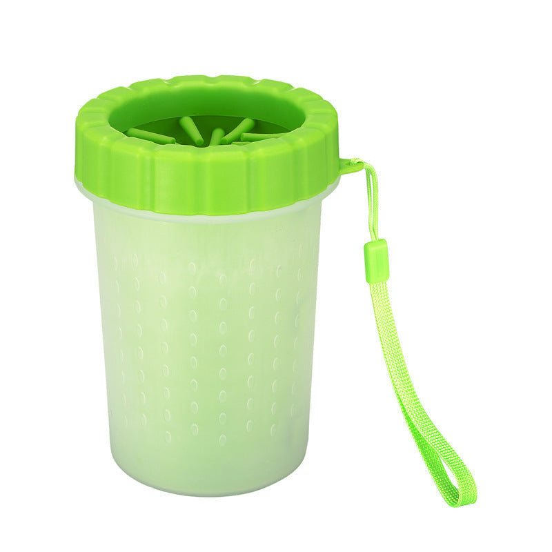 Green Large Size Quick & Easy-Clean Dog Paw Cleaner Cup - PP+TPR Material, Gentle Pet Grooming Tool