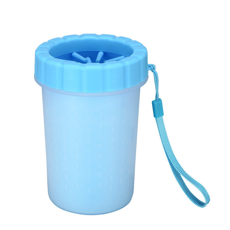 Blue Large Size Quick & Easy-Clean Dog Paw Cleaner Cup - PP+TPR Material, Gentle Pet Grooming Tool