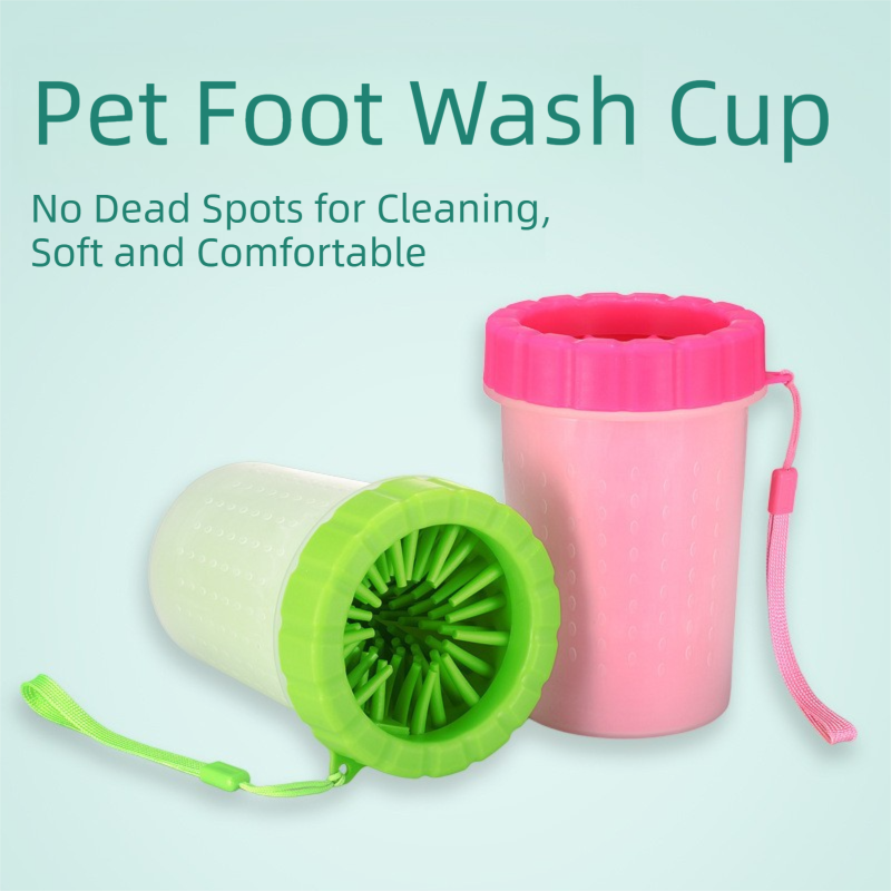 Pink Small Size Quick & Easy-Clean Dog Paw Cleaner Cup - PP+TPR Material, Gentle Pet Grooming Tool