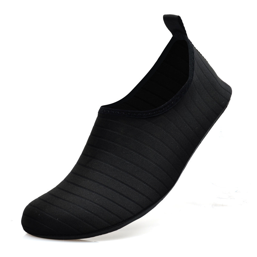 #42/43 Black Quick-Dry Aqua Beach Water Shoes for Men and Women - Slip-On Lightweight Breathable Barefoot Swim Socks