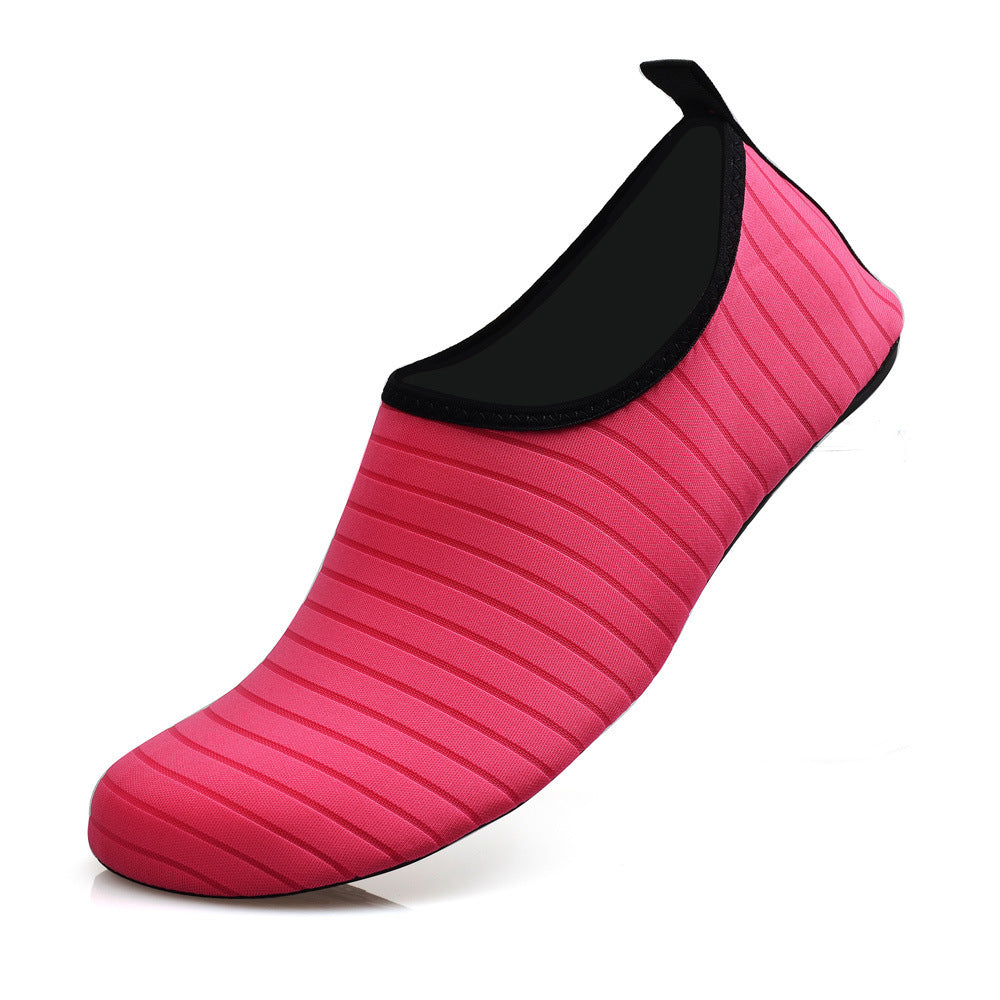 #44/45 Rose Red Quick-Dry Aqua Beach Water Shoes for Men and Women - Slip-On Lightweight Breathable Barefoot Swim Socks