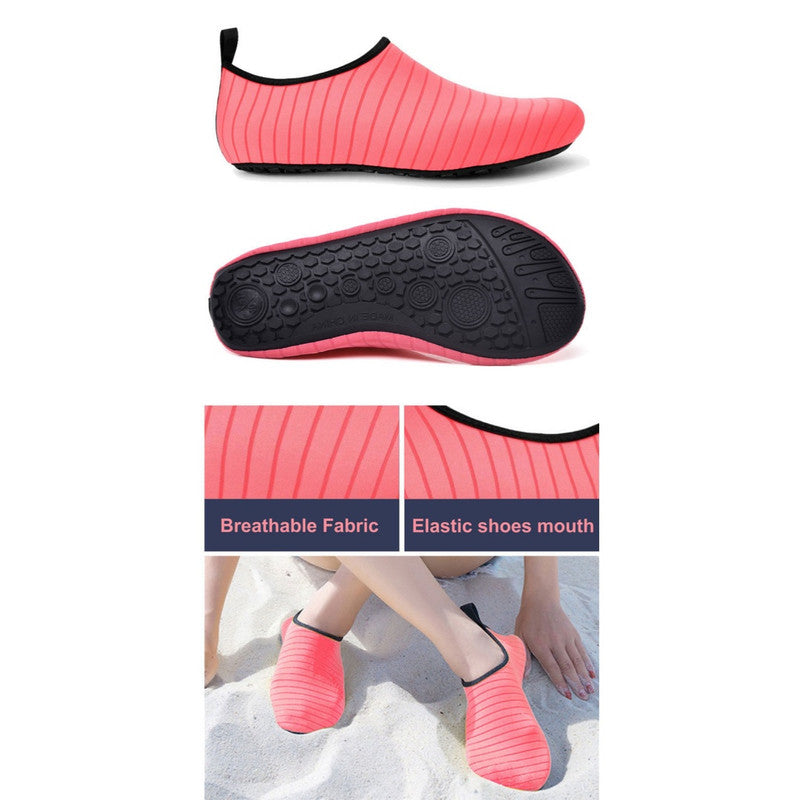 #44/45 Rose Red Quick-Dry Aqua Beach Water Shoes for Men and Women - Slip-On Lightweight Breathable Barefoot Swim Socks