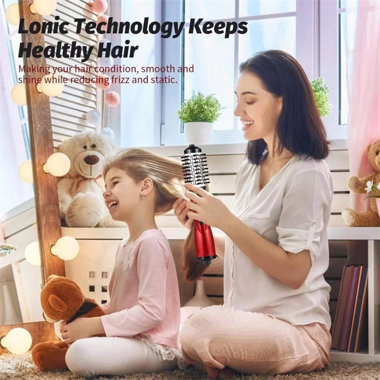 2-in-1 Grey Automatic Rotating Hot Air Styler(38/50mm Curling Barrel) - Multifunctional Hair Dryer Brush, Straightener & Curler with 3 Heat Settings and 360° Bi-directional Rotation