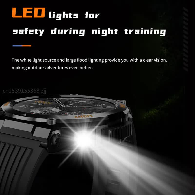 HT17 Blue Outdoor Rugged Sports Smartwatch with Bluetooth Calling - 7-Day Battery, IP68 Waterproof, Multi-Health Monitor & Fitness Tracking