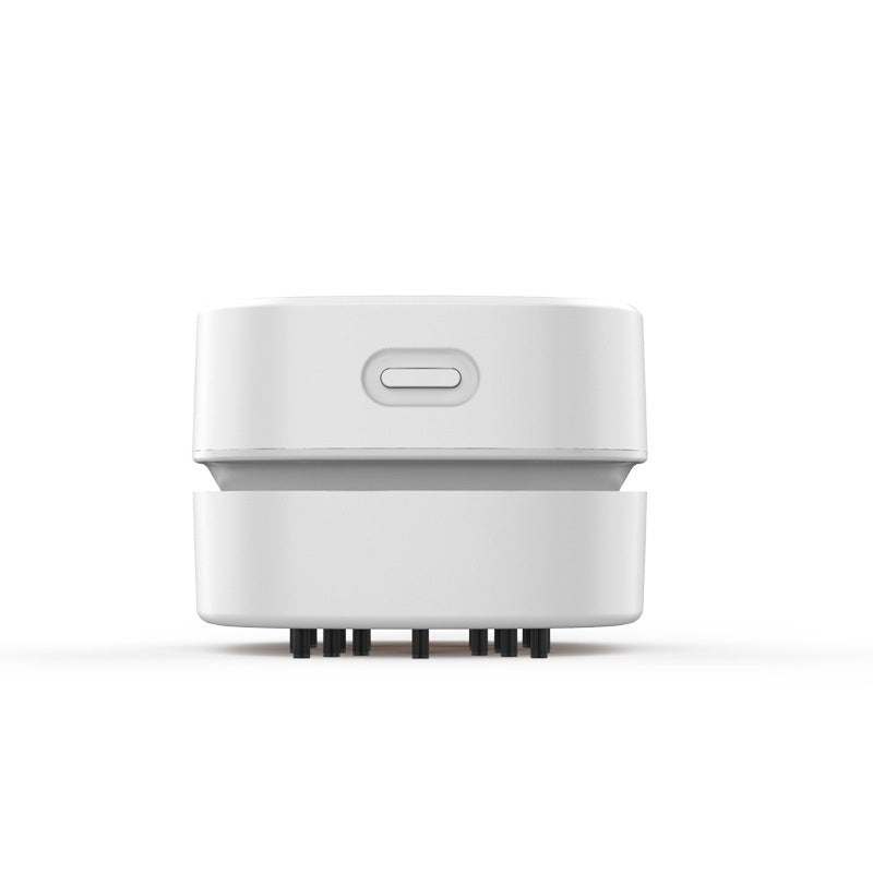 White Portable Handheld Cordless Mini Desktop Vacuum Cleaner - Powerful 10KPA Suction,  Efficient Dust &amp; Debris Collection for Home, Office, and Student Use