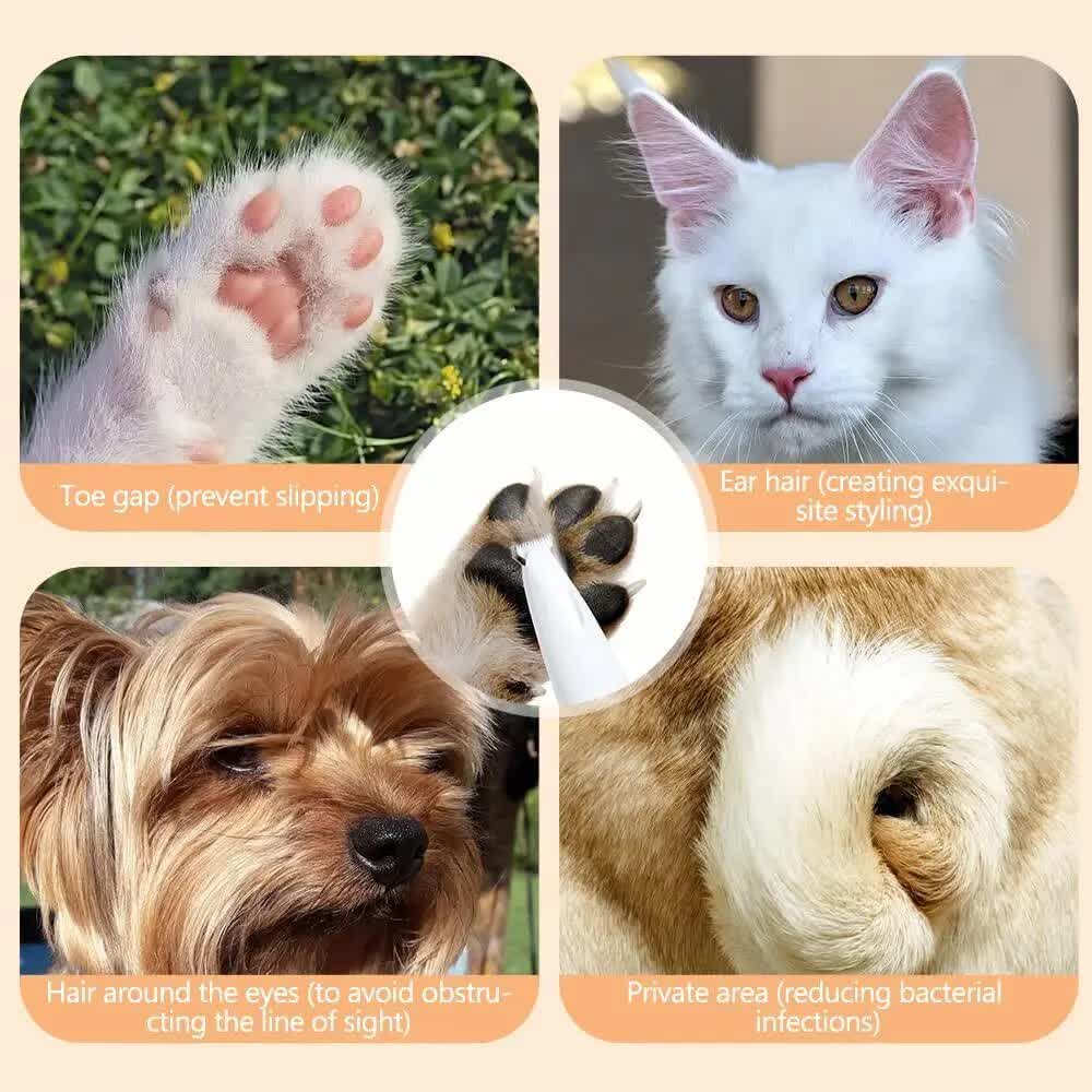 F5 Portable Pet Hair Detailed Trimmer(2 * 140mm Blades) - Cat & Dog Waterproof  Grooming Clipper with LED Light &  Display, Low-Noise Ceramic Blade