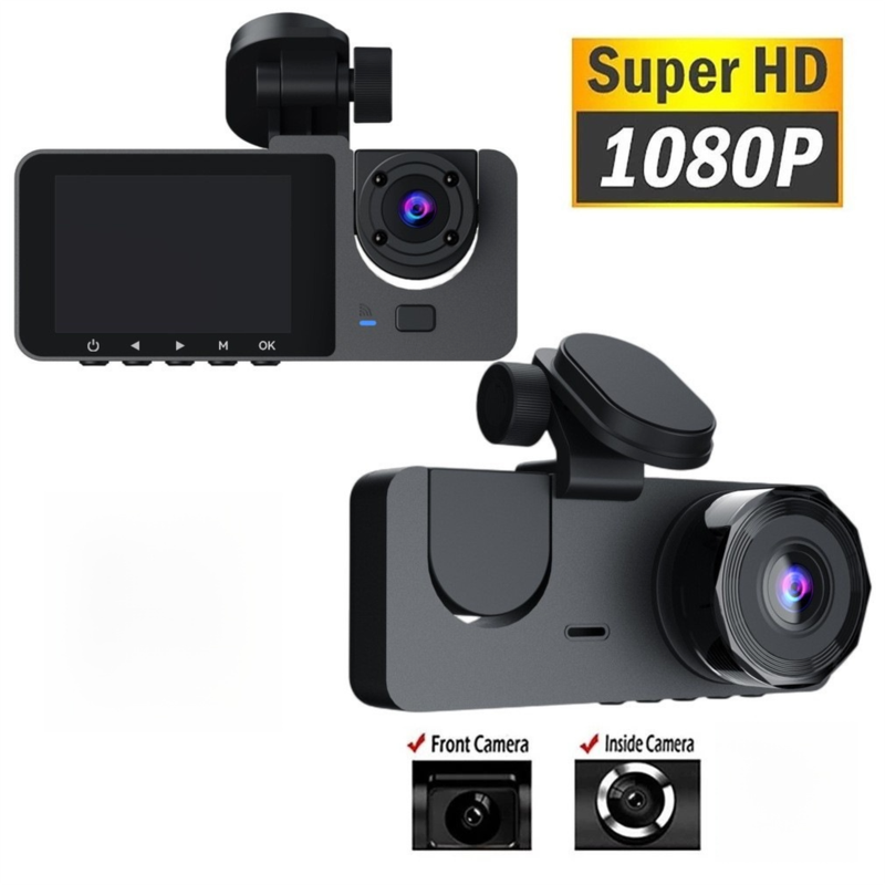 1080P 3 Million Pixels Dual-Lens Car Dash Camera  with WiFi - 170° Wide Angle Coverage,  2.7-Inch Display Screen &amp; Reversing Aid