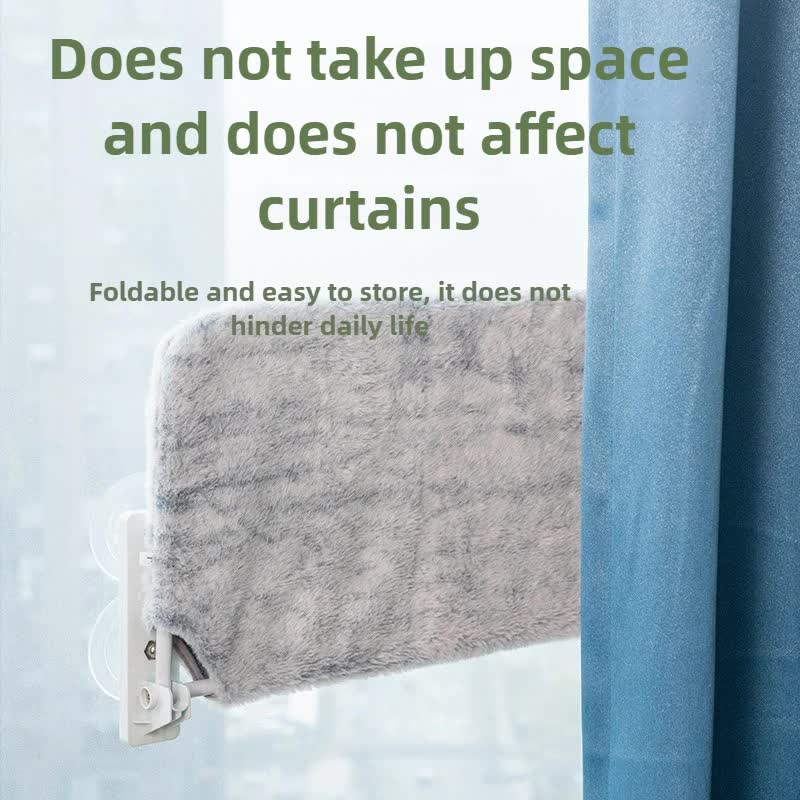 Foldable Window Grey Breathable Mesh Cat Perch(52 x 30 cm) - Cat Hammock with 85mm Strong Dual Suction Cups for Indoor Cats