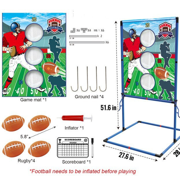 Outdoor/Indoor Portable Rugby Toss Game Set - Football Target Frame &  Rugby Toss Activity Toy, Durable & Easy Assembly Sports Equipment