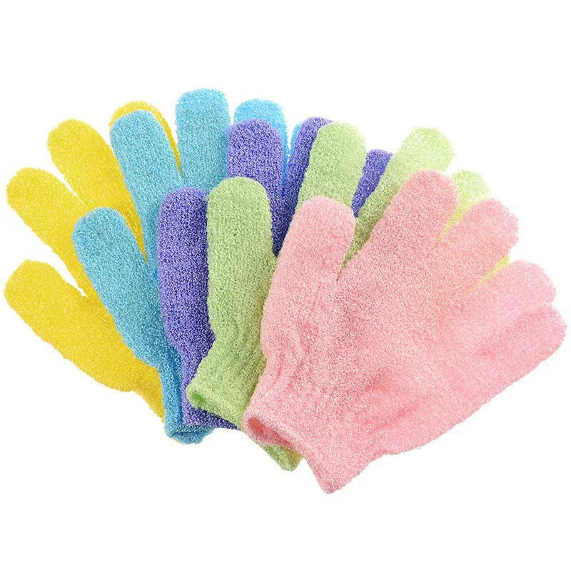 5-Pack Exfoliating Bath Mitts Set - Double-Sided &amp; Gentle Scrubbing Gloves for Deep Skin Cleansing, Elastic Nylon Wristband